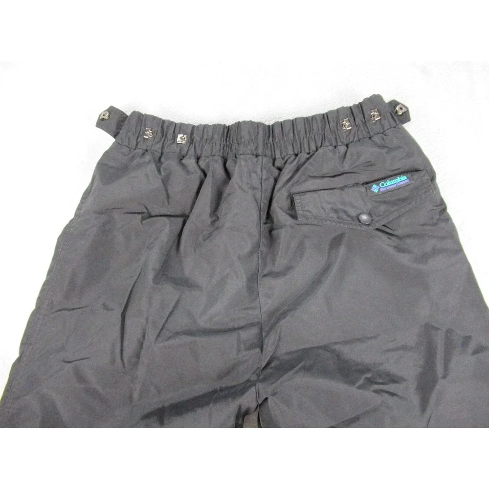 Columbia Rain Pants Men Medium Black Elastic Adjustable Pocket 28x29 Vintage 90s